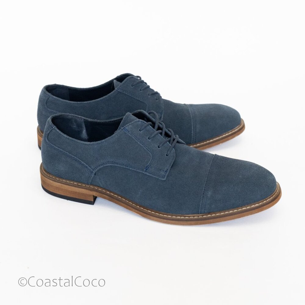 Nordstrom Men's 11 Shoes Blue Cap Toe Derby Ortholite Comfort Foam Dress Office